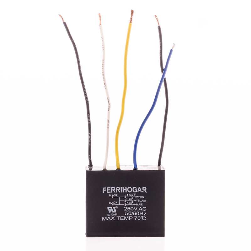 CAPACITOR VENTILADOR TECHO 5 CABLES 4.5 6 5 MFD