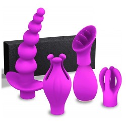 VIBRATING BULLET WITH 4 CAPS